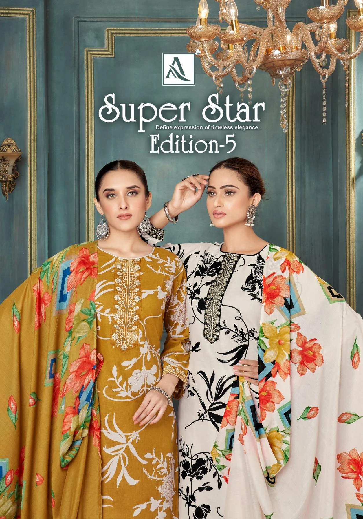 Super Star-5 Cotton Semi Stitched Suits wholesale