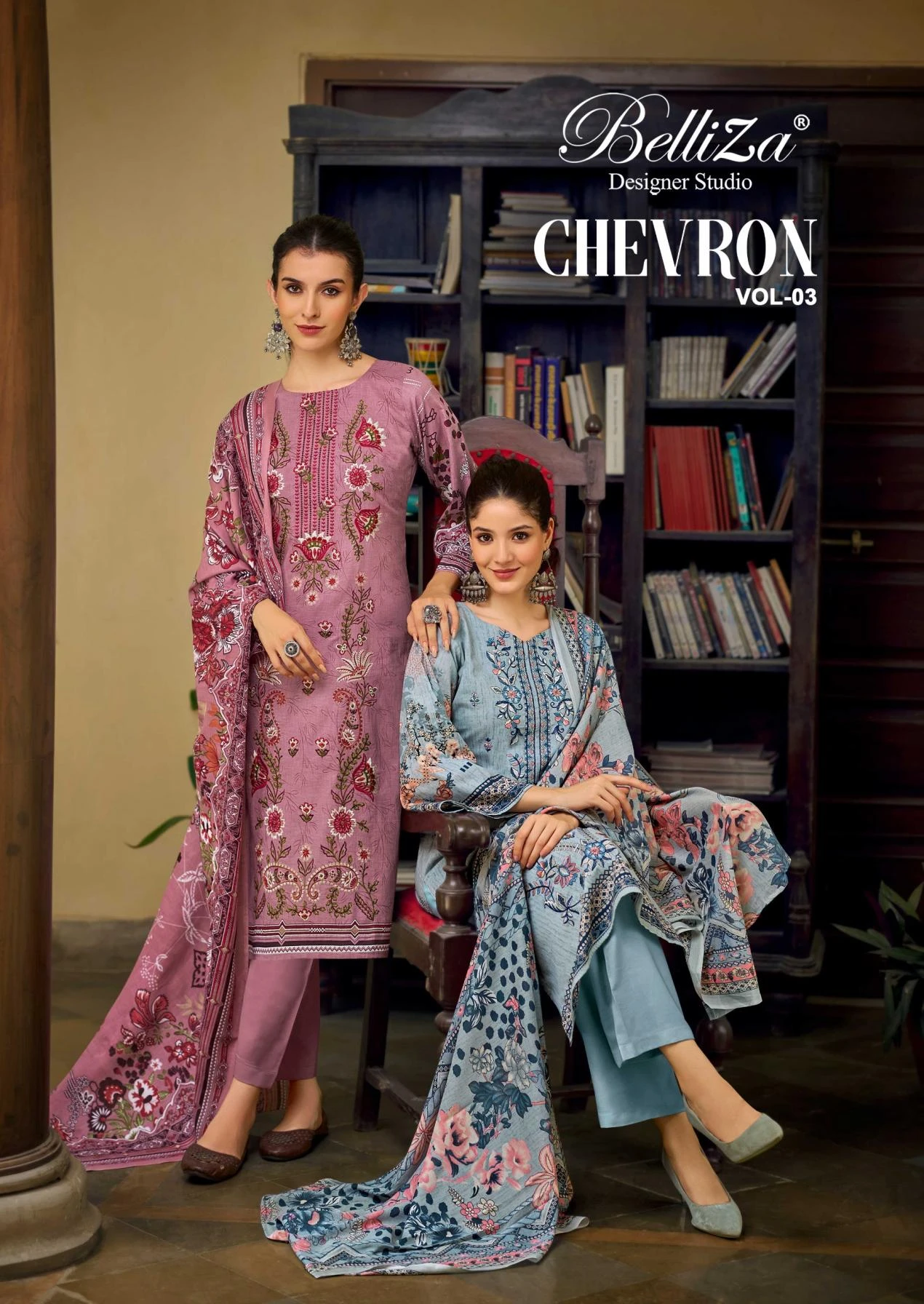 Belliza Chevron Vol 3 Cotton Semi Stitched Suits wholesale