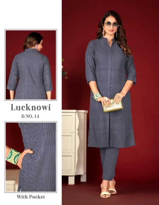 Tunic Lucknowi Lining Chikankari Collection - Image 13