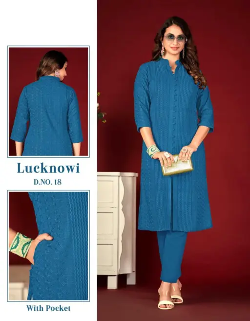 Tunic Lucknowi Lining Chikankari Collection - Image 15