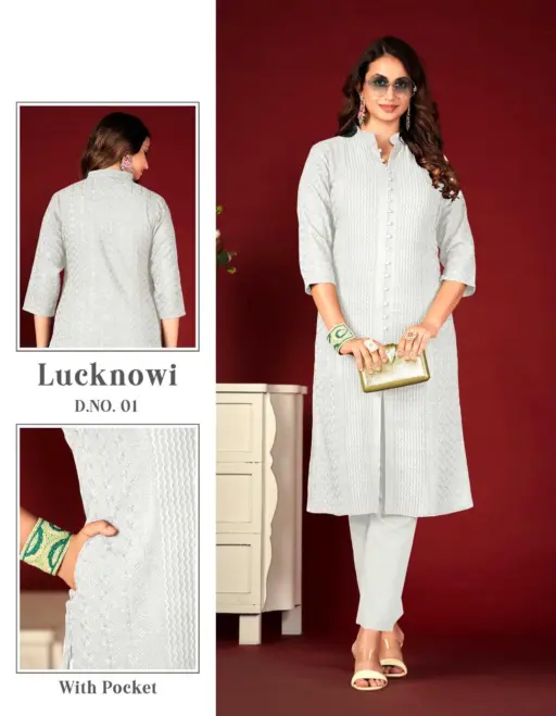 Tunic Lucknowi Lining Chikankari Collection - Image 8