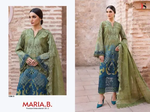 Deepsy Hit Design Of Maria B Premium Embroidered 25 2 D 1286 - Cotton Dupatta - Image 2