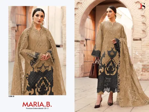 Deepsy Hit Design Of Maria B Premium Embroidered 25 2 D 1286 - Cotton Dupatta - Image 3