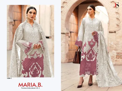 Deepsy Hit Design Of Maria B Premium Embroidered 25 2 D 1286 - Cotton Dupatta - Image 5