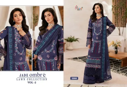 Shree Fabs Jade Ombre Lawn Collection Vol-2 - Image 6