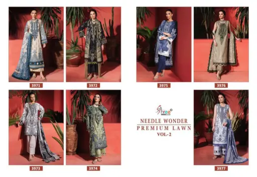 Shree Fabs Needle Wonder Premium Lawn Vol 2 - Cotton Dupatta - Image 10