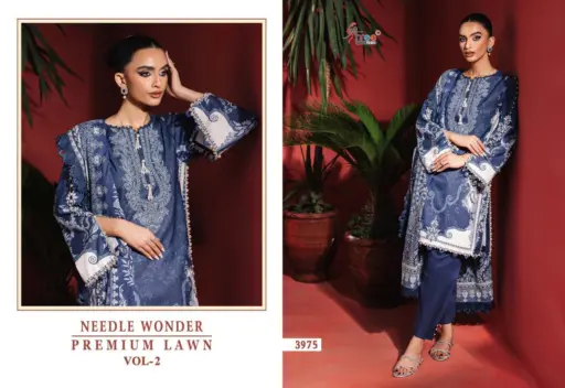 Shree Fabs Needle Wonder Premium Lawn Vol 2 - Cotton Dupatta - Image 5