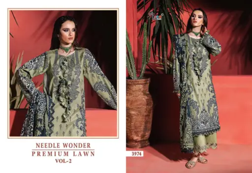 Shree Fabs Needle Wonder Premium Lawn Vol 2 - Cotton Dupatta - Image 6