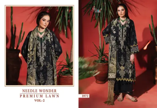 Shree Fabs Needle Wonder Premium Lawn Vol 2 - Cotton Dupatta - Image 9