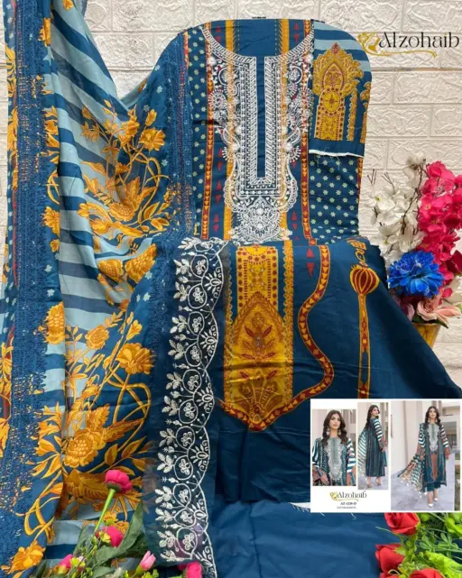 Alzohaib Rubina Vol 1 - Cotton Dupatta - Image 4