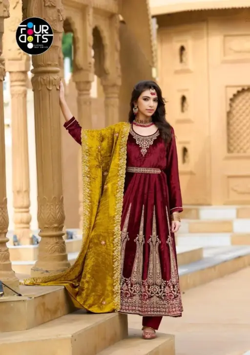 Fourdots Anarkali Makhmal - Image 2