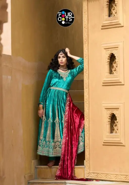 Fourdots Anarkali Makhmal - Image 3
