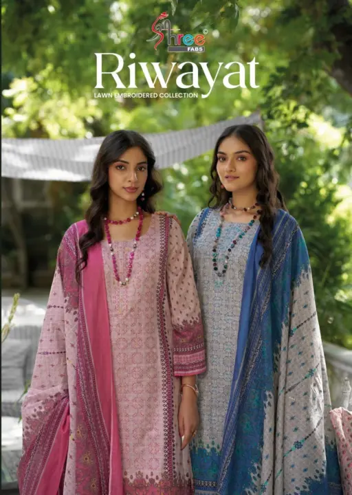 Shree Fabs Riwayat Lawn Emb Collection 2025